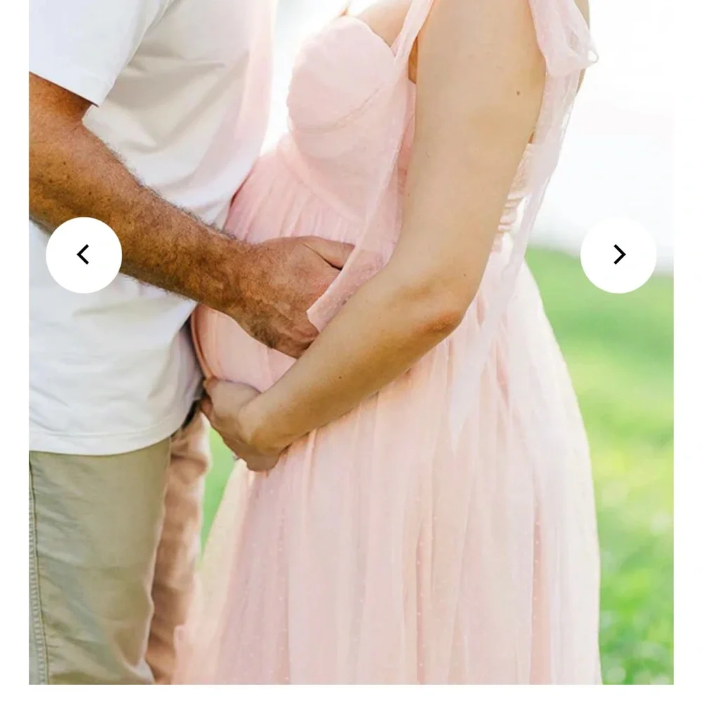 Light Pink Polka Dot Bow Ruffle Falbala Tie-Shoulder A-line Tulle Princess Maxi - Picture 4 of 7